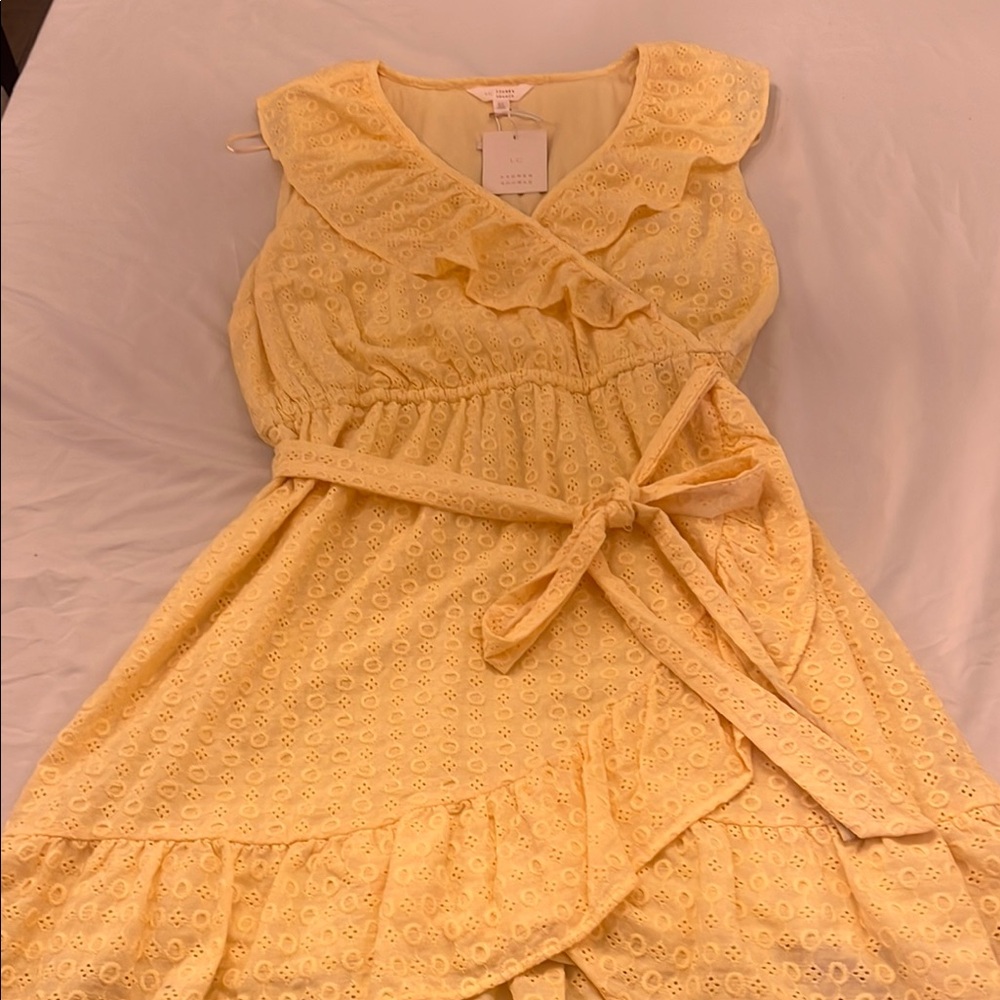 LC Lauren Conrad Yellow High Low Dress